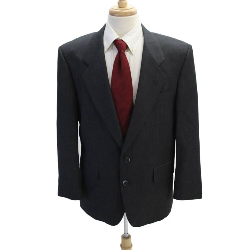 Pierre Balmain Men's Long Sleeves Collared Lined Two Button Jacket Plaid Size 40